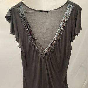 Grey  sequined shirt